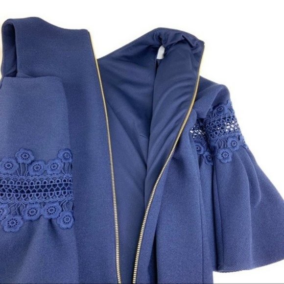 Eliza J Dress w/ Bell Sleeves & Cold Shoulder Navy Blue - Picture 4 of 7